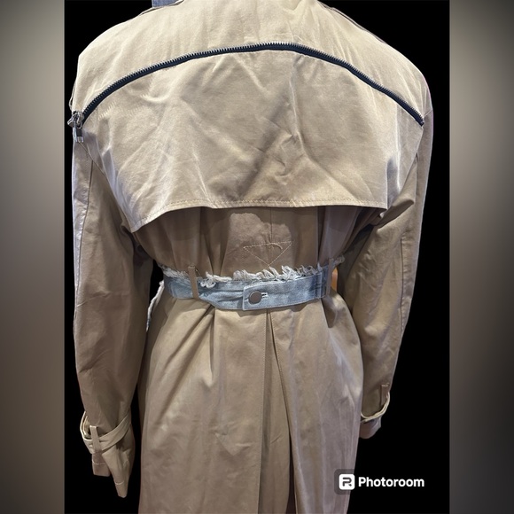 NWOT? | Proenza Schouler Dup |Multi-Media Convertible Jean Vest Over Trench Coat - Picture 7 of 8